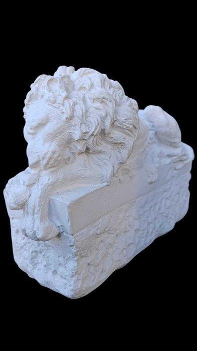 sculptuur, Coppia di leoni - 21 cm - Gips, Antiek en Kunst, Curiosa en Brocante