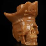 742g Imperial Orange Aventurine Pirate Skull –