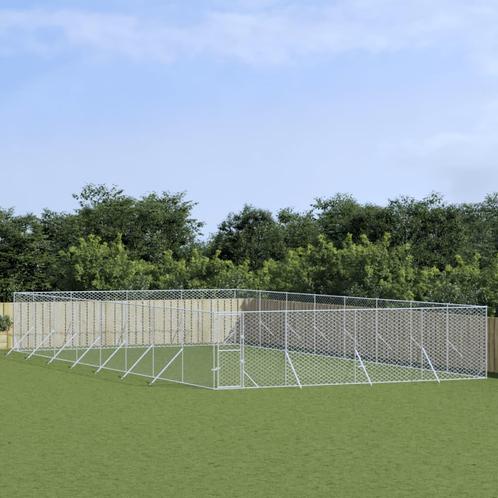 Hondenkennel voor buiten 8x16x2 m gegalvaniseerd staal, Dieren en Toebehoren, Hondenhokken, Verzenden