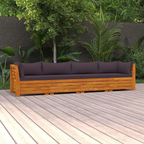 vidaXL Tuinbank 4-zits met kussens massief acaciahout, Tuin en Terras, Tuinsets en Loungesets, Nieuw, Verzenden