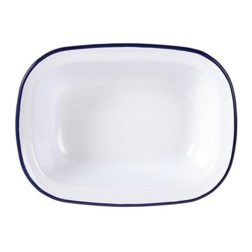Serveerschalen | Geëmailleerd Staal | Wit/Blauw | 6 Stuks |, Zakelijke goederen, Horeca | Keukenapparatuur, Nieuw in verpakking
