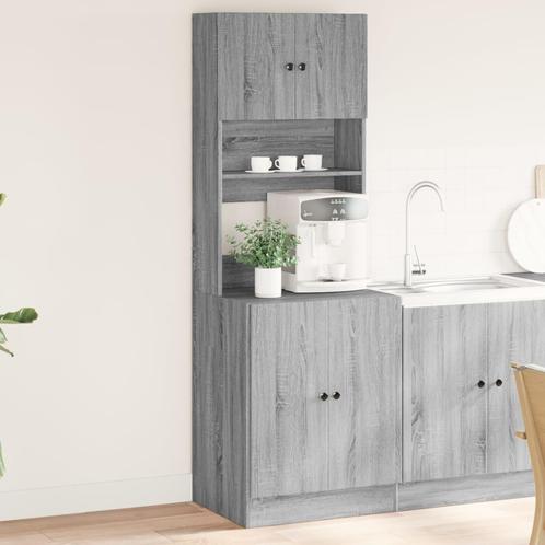 vidaXL Keukenkast 60x50x180 cm bewerkt hout grijs sonoma, Huis en Inrichting, Kasten | Overige, Nieuw, Verzenden