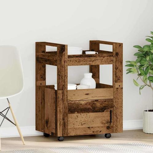 vidaXL Keuken Trolley Oud hout 60 x 45 x 80 cm Bewerkt hout, Huis en Inrichting, Keuken | Keukenbenodigdheden, Nieuw, Verzenden