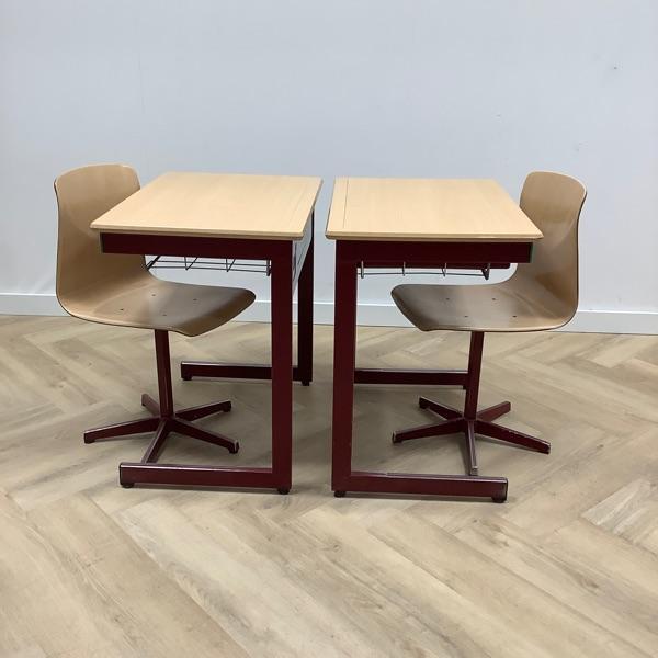 complete schoolset Galvanitas 10 stuks tafels + stoelen, Huis en Inrichting, Stoelen, Gebruikt, Vijf, Zes of meer stoelen