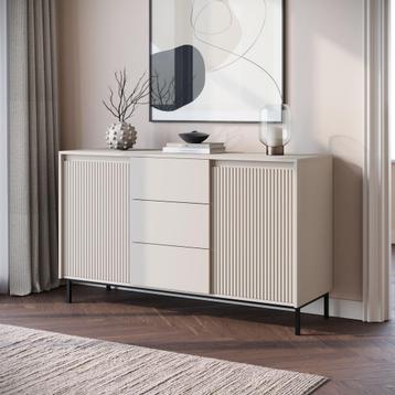 Meubella Dressoir 153 cm beige | Opbergkast modern, Verzenden