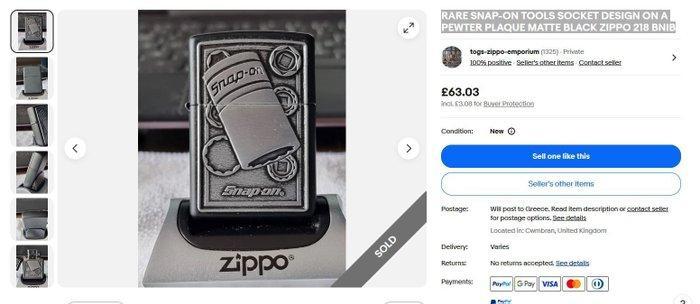 Zippo limited edition Snap On Tools 2015 new unfired -, Verzamelen, Rookartikelen, Aanstekers en Luciferdoosjes