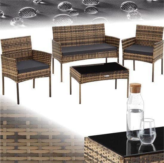 Tweedekans | tectake® - Wicker tuinset Palese - Zitgroep, Tuin en Terras, Tuinsets en Loungesets, Ophalen of Verzenden