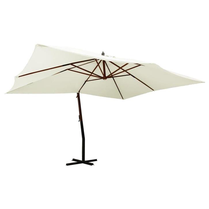 Grote Zweefparasol 400x300 | OP = OP | Houten Paal, Tuin en Terras, Parasols, 3 tot 4 meter, Nieuw, Zweefparasol, Verzenden