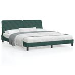 vidaXL Bed met matras fluweel donkergroen 180x200 cm, Verzenden