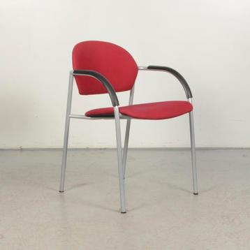 Vergaderstoel VDS 555 - Rood - Aluminium onderstel, Ophalen of Verzenden