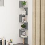 vidaXL Hoekwandschap 20x20x127,5 cm bewerkt hout grijs, Verzenden, Nieuw