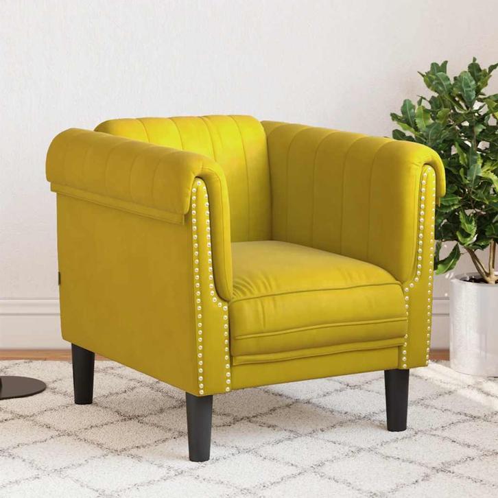 Fauteuil Fluweel Geel | OP = OP | 68% Voordeel Nu!, Huis en Inrichting, Fauteuils, 75 tot 100 cm, 75 tot 100 cm, Nieuw, Verzenden