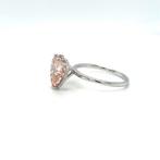 Ring - 14 karaat Witgoud - 4.19ct. tw. Roze Diamant (Fancy