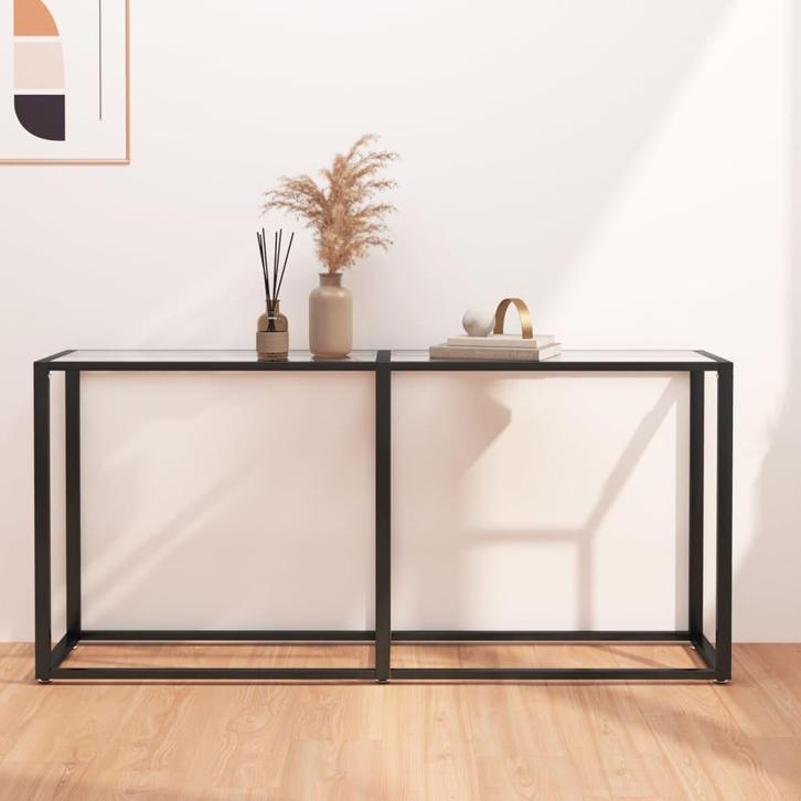 vidaXL Wandtafel 160x35x75,5 cm gehard glas transparant, Huis en Inrichting, Tafels | Bijzettafels, Nieuw, Verzenden