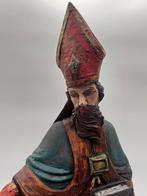 Figuursnijwerk, Polychroom bisschop - 55 cm - Hout - 1800