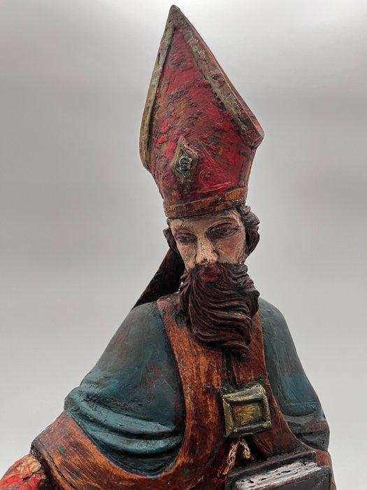 Figuursnijwerk, Polychroom bisschop - 55 cm - Hout - 1800, Antiek en Kunst, Kunst | Niet-Westerse kunst