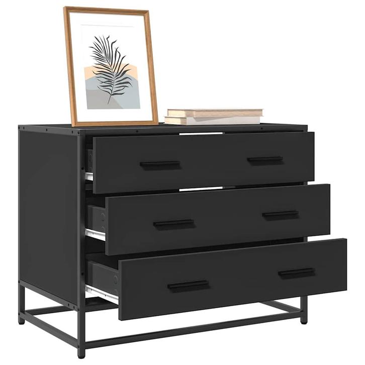 vidaXL Ladekast 70x41x56 cm bewerkt hout zwart, Huis en Inrichting, Kasten | Overige, Nieuw, Verzenden