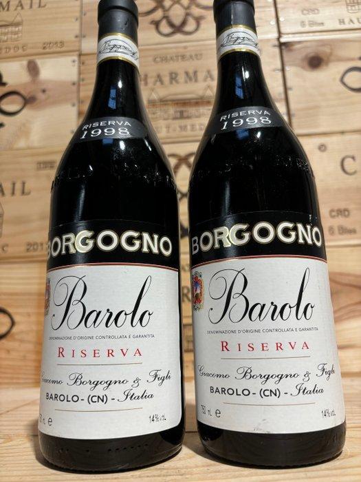 1998 Giacomo Borgogno - Barolo Riserva - 2 Flessen (0.75, Verzamelen, Wijnen