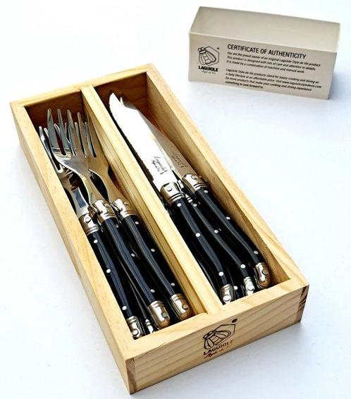 Laguiole - 12 pieces petit fours Cutlery set - 6x forks & 6x, Antiquités & Art, Antiquités | Ustensiles de cuisine