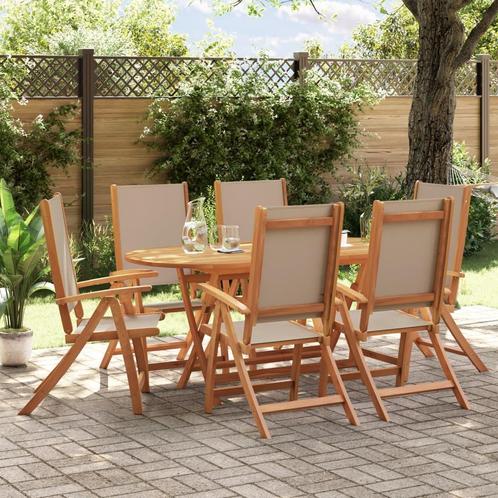 vidaXL Ensemble à Manger de jardin 7pcs bois dacacia, Jardin & Terrasse, Ensembles de jardin, Neuf, Envoi