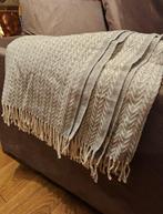 PLAID exclusif en coton gris et blanc - 200x150cm -