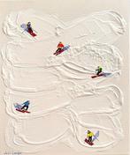 Juli Lampe (1980) - Ski Lovers on the snowy waves., Antiquités & Art, Art | Peinture | Moderne