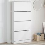 vidaXL Schoenenkast met 4 klaplades 80x21x163,5 cm wit, Huis en Inrichting, Kasten | Schoenenkasten, Verzenden, Nieuw