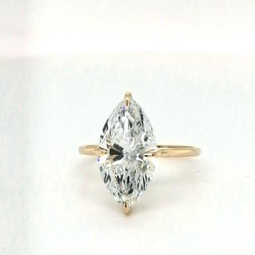 Zonder Minimumprijs - Ring - 14 karaat Geel goud -  3.55ct., Handtassen en Accessoires, Ringen