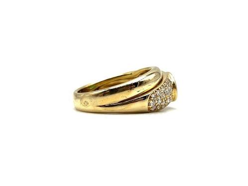 Ring - 18 karaat Geel goud - 0.80ct. tw. Smaragd - Diamant, Handtassen en Accessoires, Ringen