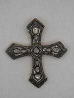 Antiek Kruis - Bischof Kreuz zilver 10 grote diamanten rozen