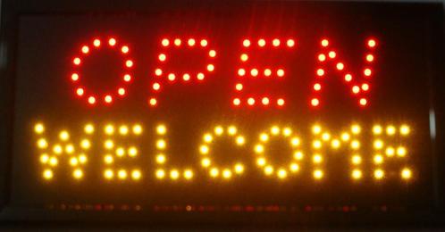 OPEN welkom lamp LED verlichting reclame bord lichtbak #E, Huis en Inrichting, Lampen | Overige, Nieuw, Verzenden
