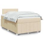 vidaXL Boxspring met matras stof crèmekleurig 120x200 cm, Verzenden, Nieuw