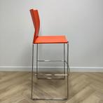 kunststof barkruk zithoogte 80 cm, oranje - chroom, Huis en Inrichting, Barkrukken, Gebruikt