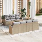 vidaXL Tuinbank Set 8 pcs Beige Poly rattan, Tuin en Terras, Verzenden, Nieuw