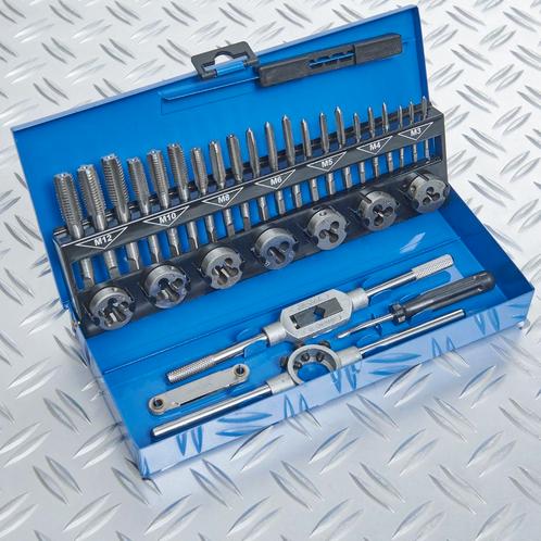 Datona Schroefdraadsnijset 32-delig M3-M12 - Datona - Blauw, Doe-het-zelf en Bouw, Gereedschap | Handgereedschap, Ophalen of Verzenden
