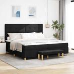 vidaXL Boxspring bed met matras met hoofdeinde Zwart 200 x, Huis en Inrichting, Slaapkamer | Bedden, Verzenden, Nieuw
