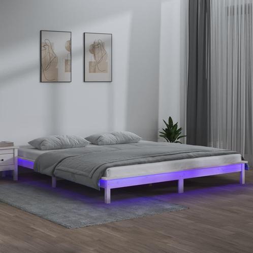 vidaXL Cadre de lit à LED blanc 180x200 cm Super King, Huis en Inrichting, Slaapkamer | Bedden, Verzenden
