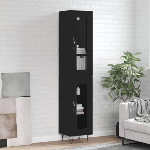 vidaXL Hoge kast 34,5x34x180 cm bewerkt hout zwart, Huis en Inrichting, Kasten | Dressoirs, Nieuw, Verzenden