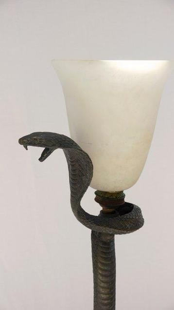 Daum / Edgar Brandt (attr.) - Lampe de table - cobralamp -, Antiek en Kunst