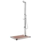 vidaXL Buitendouche met bruine basis 225 cm roestvrij staal, Tuin en Terras, Verzenden, Nieuw