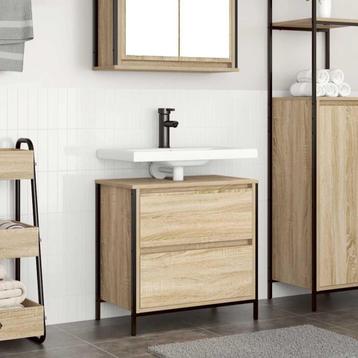 vidaXL Badkamerwastafelkast met lades 60x34,5x60cm Sonoma, Huis en Inrichting, Verzenden, Nieuw