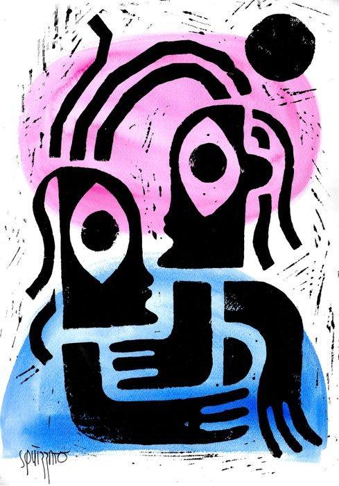 Antony Squizzato - Former lovers, Antiek en Kunst, Kunst | Schilderijen | Modern