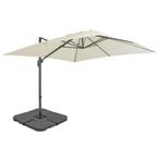 vidaXL Parasol met draagbare voet zandkleurig, Tuin en Terras, Parasols, Verzenden, Nieuw