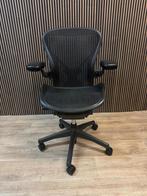 Refurbished Herman Miller Aeron Posturefit Uitvoering, Verzenden, Zwart, Zo goed als nieuw, Bureaustoel