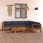 vidaXL 7-delige Loungeset met donkergrijze kussens, Tuin en Terras, Tuinsets en Loungesets, Verzenden, Nieuw, Loungeset