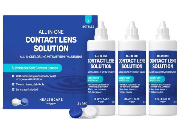 Veiling - Amazon Basic Care voor contactlenzen 3 x 360 ml, Divers, Matériel Infirmier