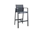 Suns Tutti bar stoel black grey met teak armleggers |