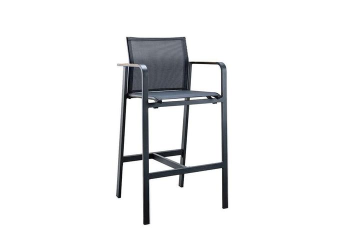 Suns Tutti bar stoel black grey met teak armleggers SALE |, Tuin en Terras, Tuinsets en Loungesets