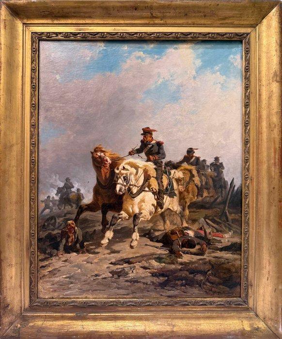 Alexandre Dubuisson (1805-1870) - Bataille Napoléonienne -, Antiek en Kunst, Kunst | Schilderijen | Klassiek