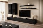 Meubella | Wandmeubel zwart Set van 5 TV-Meubel, Nieuw, 25 tot 50 cm, 250 tot 300 cm, Verzenden